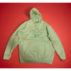 Adidas  Light Green Rainbow Trefoil Hoodie  HC7156 Large  End Plastic Waste